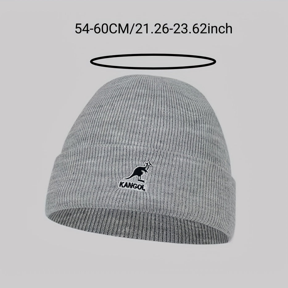 Animal Embroidery Beanie Elastic Knit Hat Warm Skull Hat