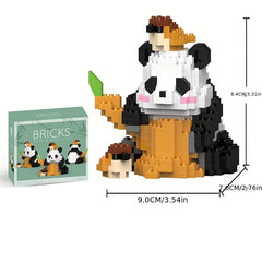Giant Panda Flower Building Blocks Puzzle Toy Ornament
