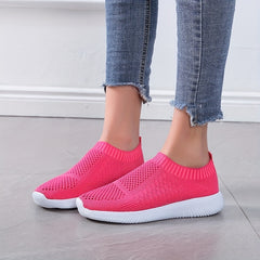 Women's Knit Sock Sneakers Lightweight Slip On Jogging Shoes