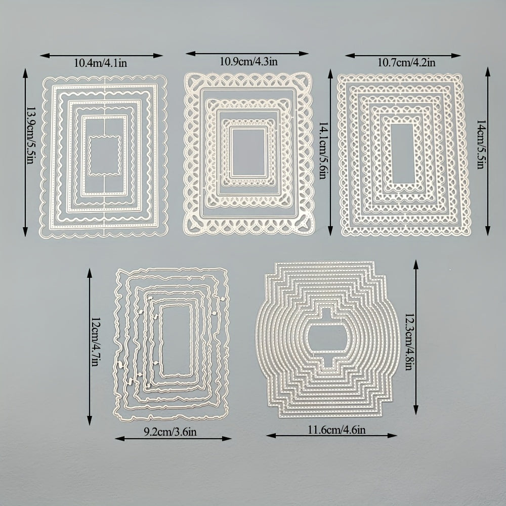 Rectangle Metal Cutting Dies DIY Scrapbook Etched Stencils For Paper Crafts