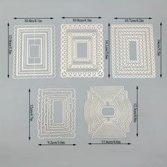 Rectangle Metal Cutting Dies DIY Scrapbook Etched Stencils For Paper Crafts