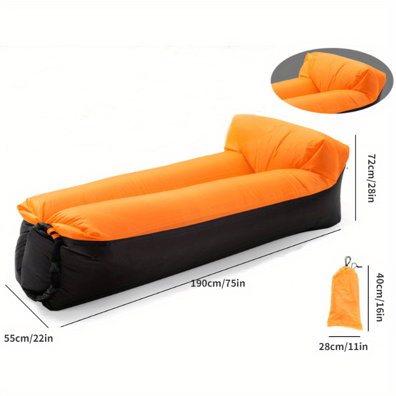 Lazy Inflatable Portable Lounger Air Cushion with Pillow for Camping