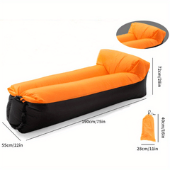 Lazy Inflatable Portable Lounger Air Cushion with Pillow for Camping
