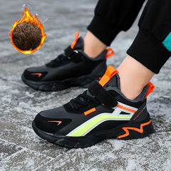 Warm Plus Fleece Low Top Sneakers For Boys