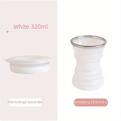 Portable Silicone Foldable Cup Heat Resistant Collapsible Cups With Lid