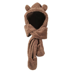 Winter Warm Rabbit Ears Hat Gloves Scarf Set