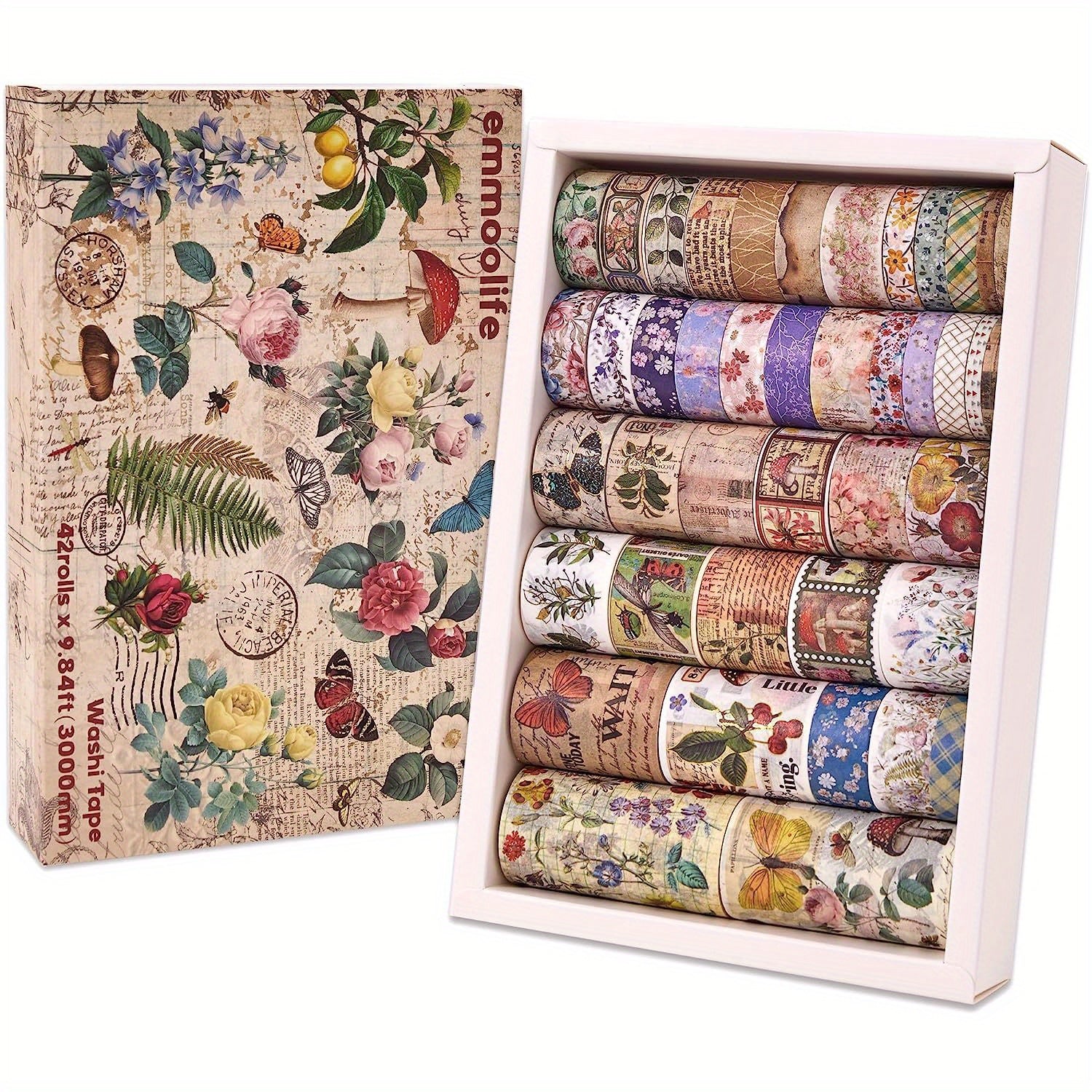Vintage Washi Tape Set Antique Car Buildings Map Stripe Writable Washy Tapes
