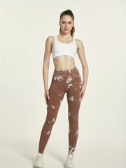 Tie Dye Khaki Yoga Pants High Waisted Activewear
