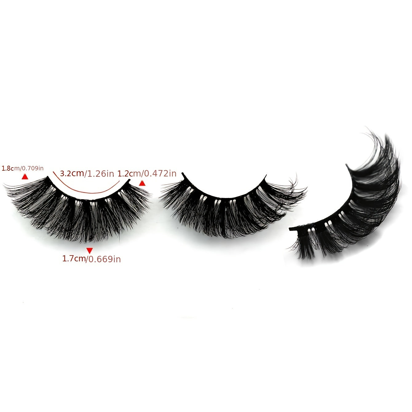 7 Pairs 18mm False Eyelashes Thick Curling - Cat Eye Look