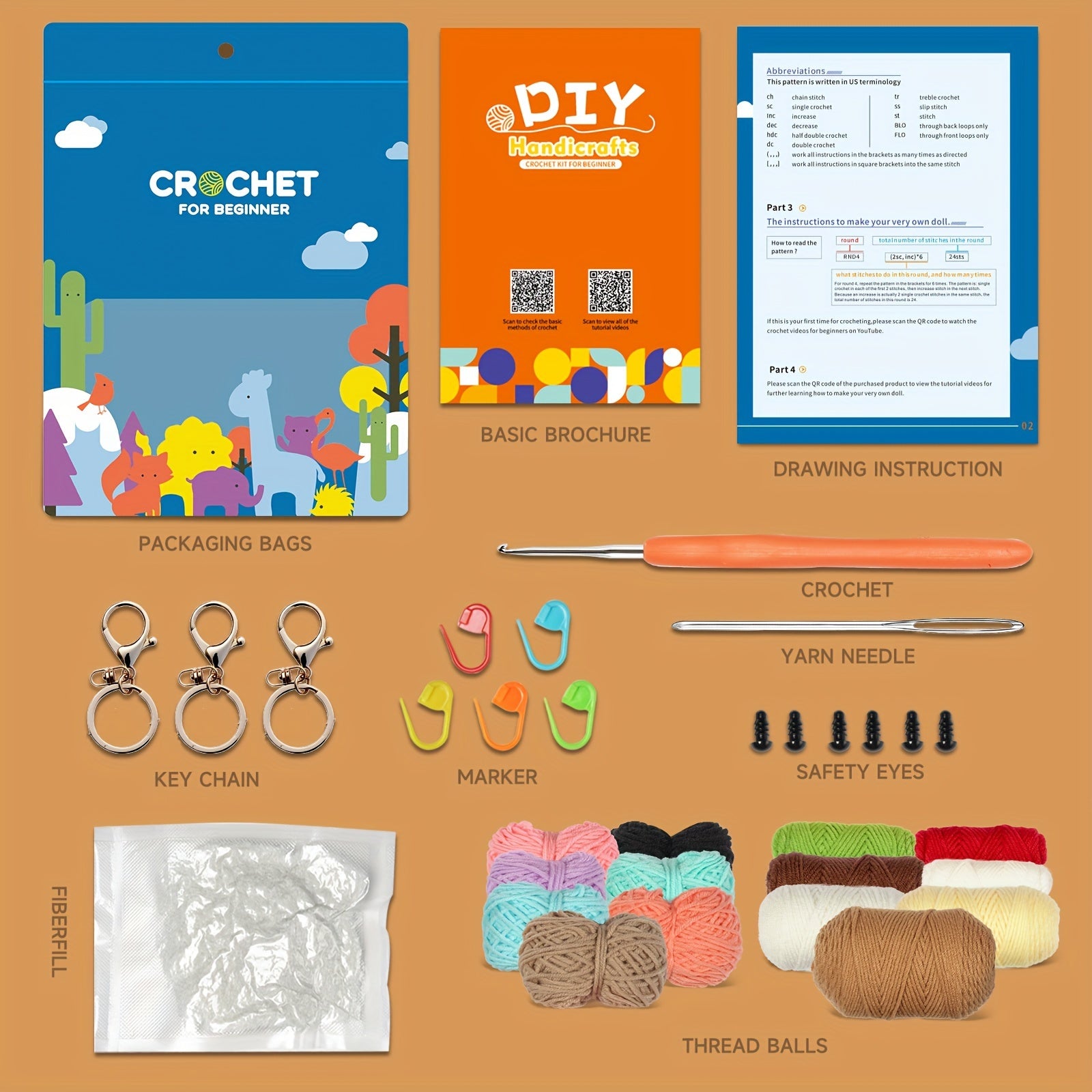 Crochet Material Package for Knitted Puppy Gift Ornaments