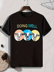 Cows Print Men's Graphic T shirt Casual Comfy Tees For Summer