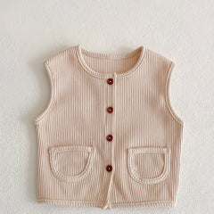 Toddler Knit Sweater Vest Sleeveless Cardigan Top
