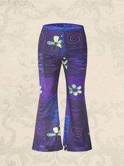 Colorblock Graphic Print High Waist Flared Leg Pants