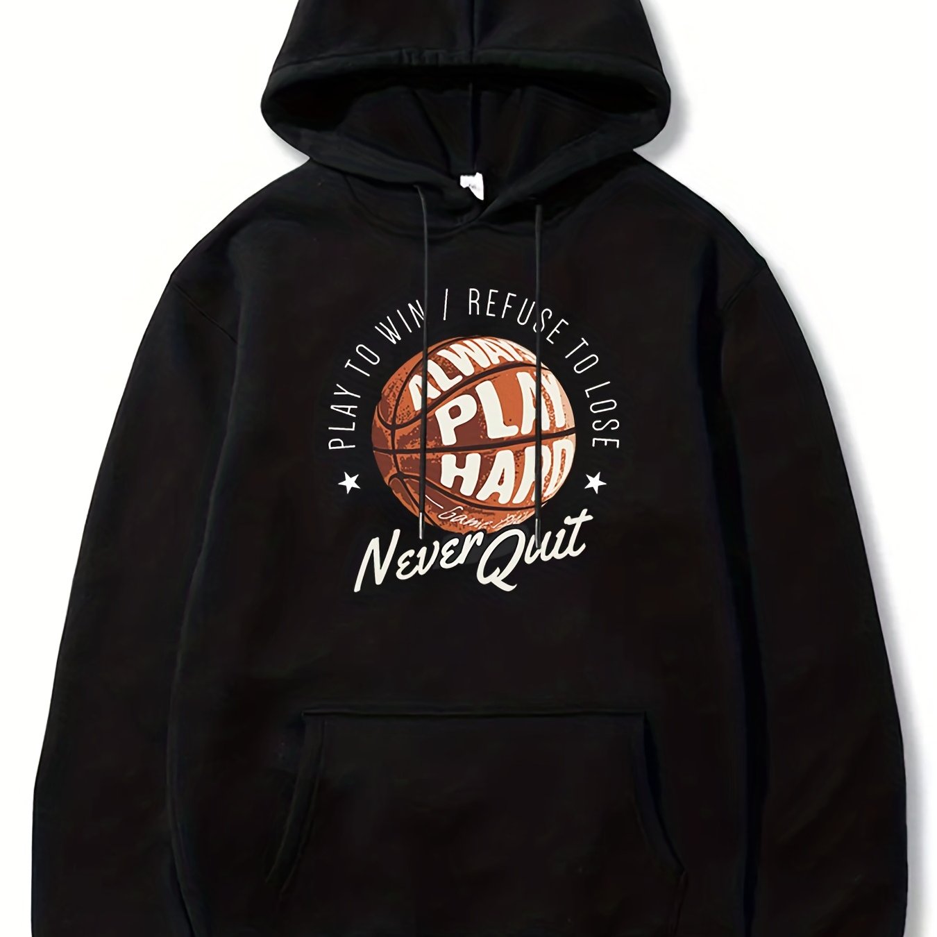 Basketball & Letter Print Hoodie for Men Graphic Sweatshirt