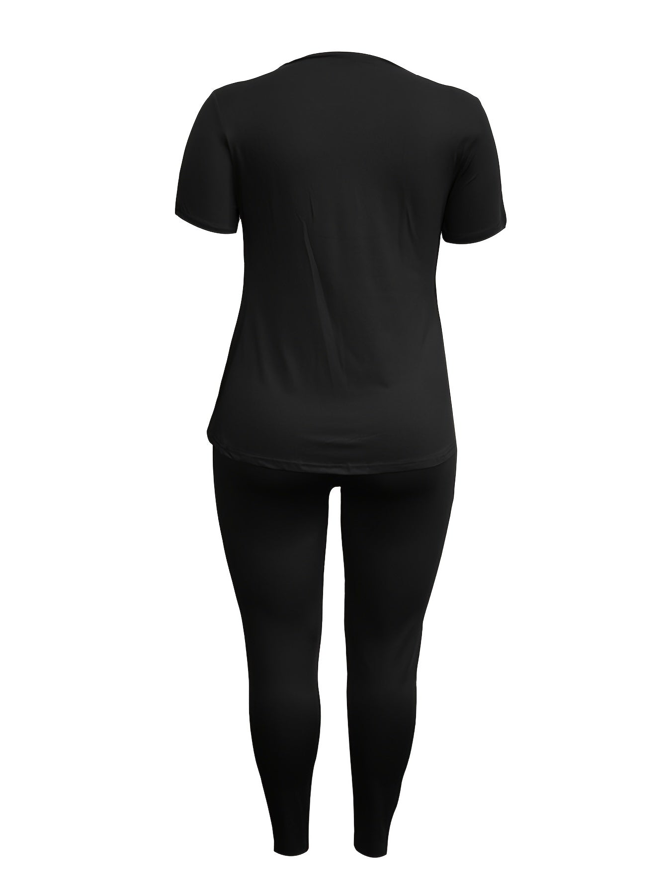 V Neck T shirt & Pants Workout Set