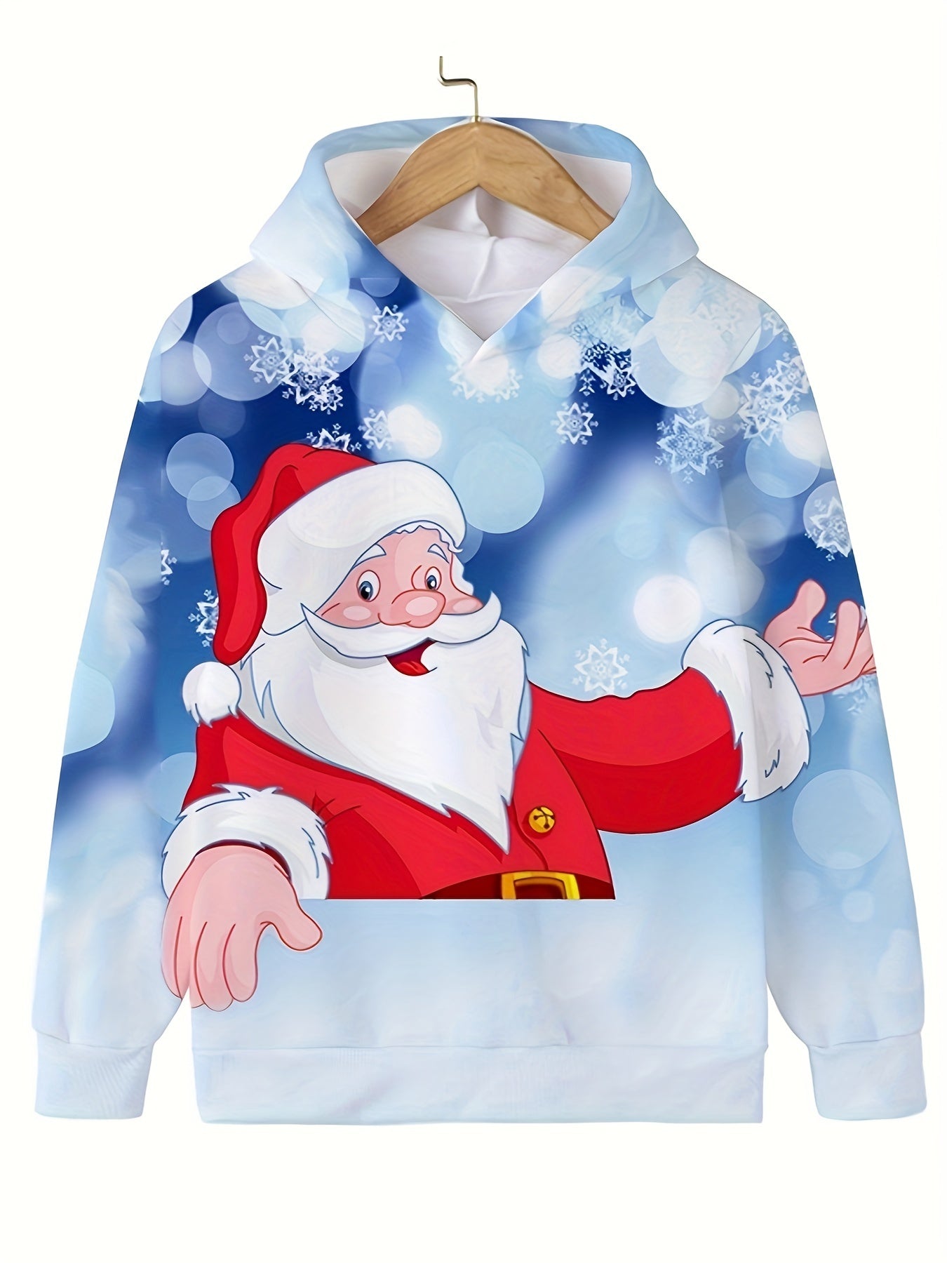Santa Claus Graphic Hooded Sweatshirt for Kids