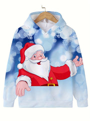 Santa Claus Graphic Hooded Sweatshirt for Kids