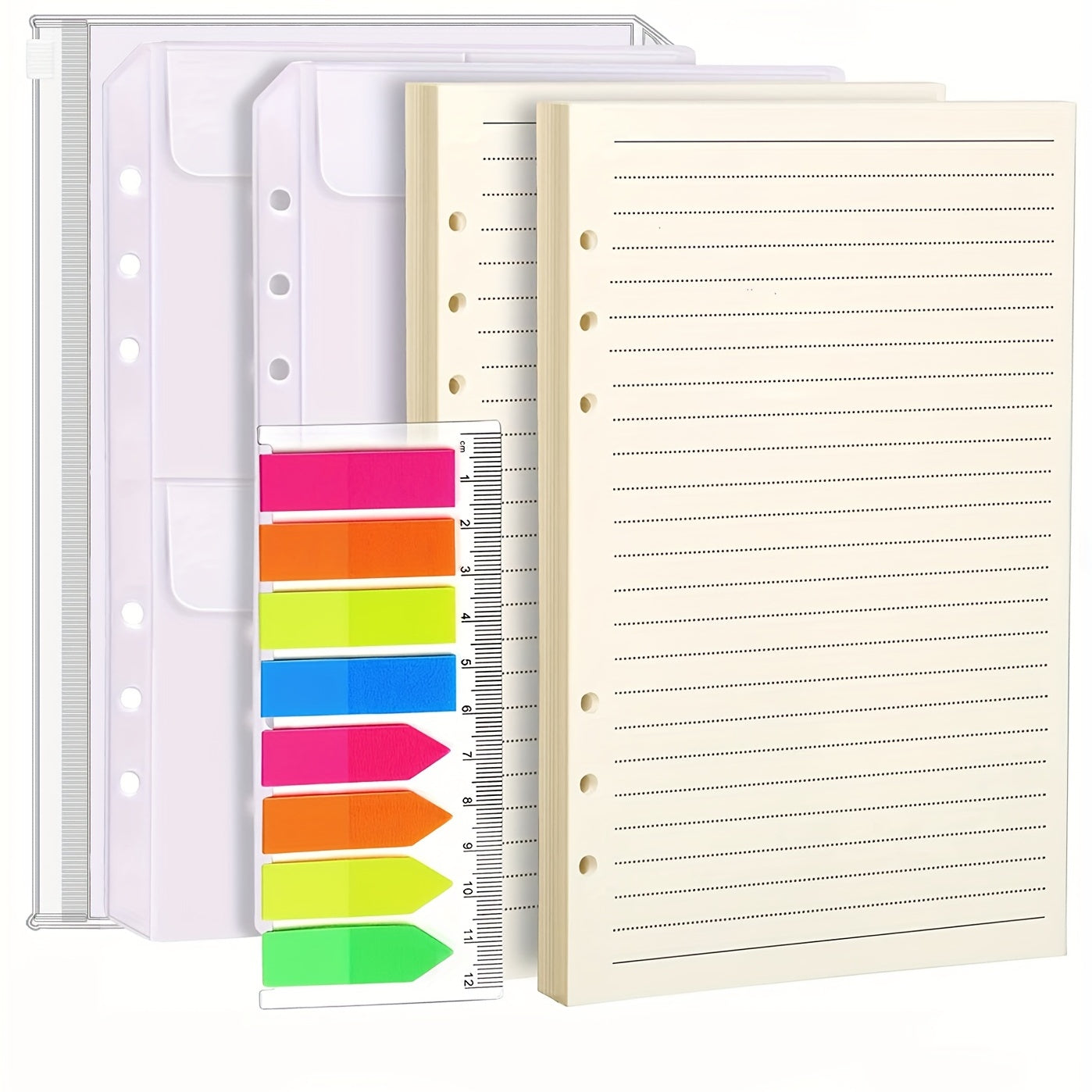 A5 Refill Paper Set with Pockets and Index Tabs