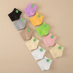 11 Pairs Cartoon Frog Print Socks Comfy Low Cut Crew Women's Stockings