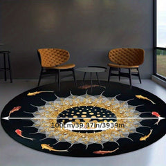 Round Floral Bohemian Floor Mat for Home Decor