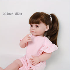 55 Cm Lifelike Reborn Dolls Toddler Girl Silicone Baby Doll Realistic Newborn