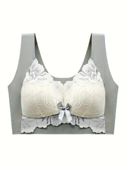 Floral Lace Wireless Bra Comfy & Stretchy Intimates Women's Lingerie
