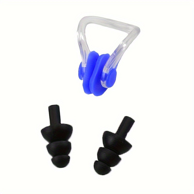 Swimming Earplugs & Nose Clip Set - Silicone Material