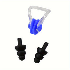 Swimming Earplugs & Nose Clip Set - Silicone Material