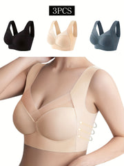 3pcs Seamless Wireless Push Up Tank Bra Women's Lingerie