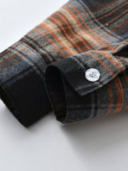 Boys Casual Plaid Shirt Long Sleeve Thermal Top