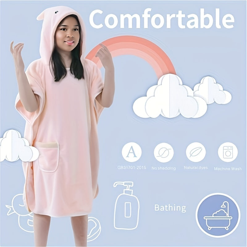 Microfiber Hooded Bathrobe Wearable Bath Towel Soft Absorbent Bath Skirt