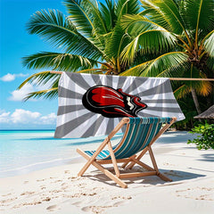 Red Lips Beach Towel Microfiber Quick Dry Lightweight Ideal for Beach Pool Yoga