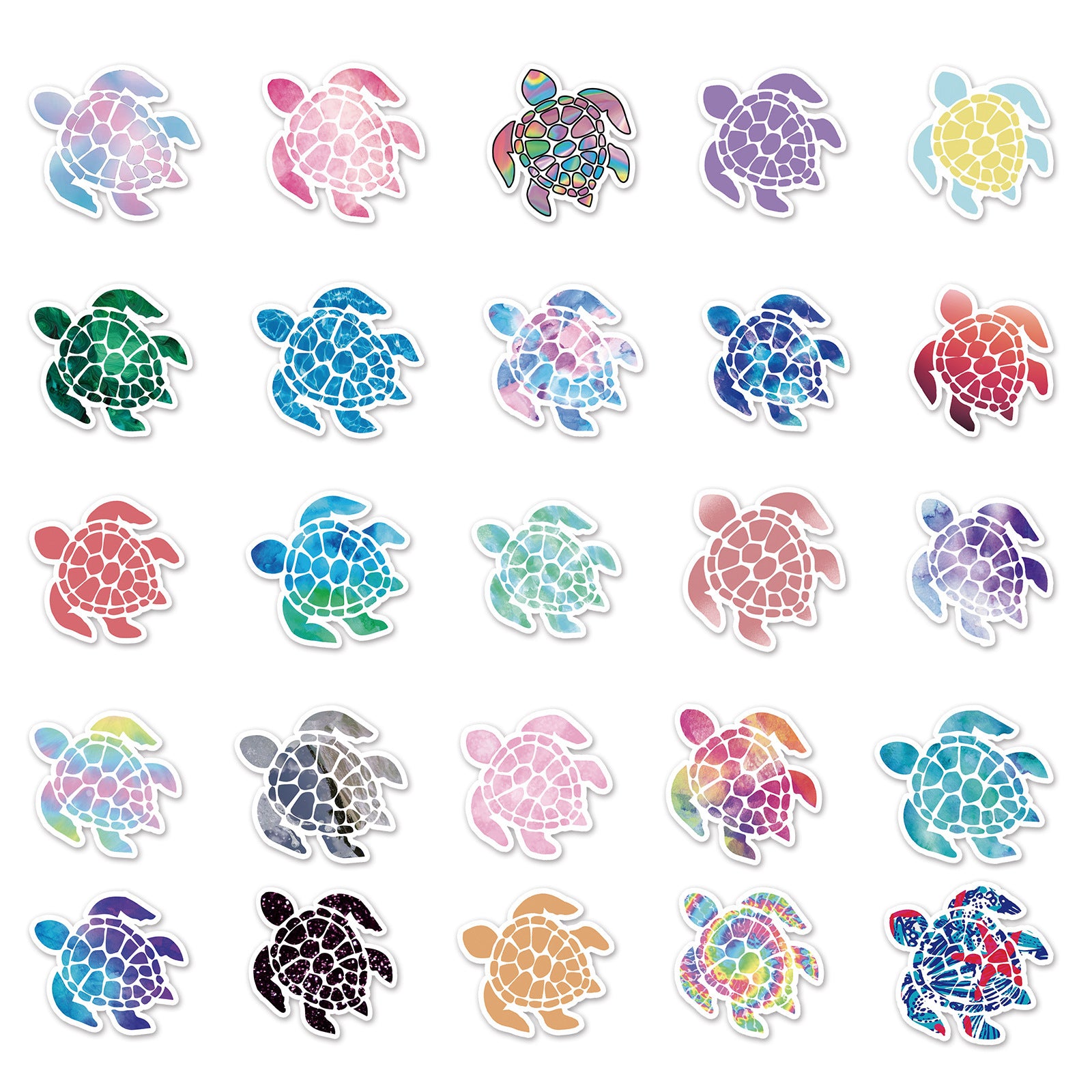 50pcs Colorful Sea Turtle Stickers Vinyl Decals for Water Bottles & More