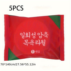 5pcs Disposable Compression Bath Towel for Camping & Sports