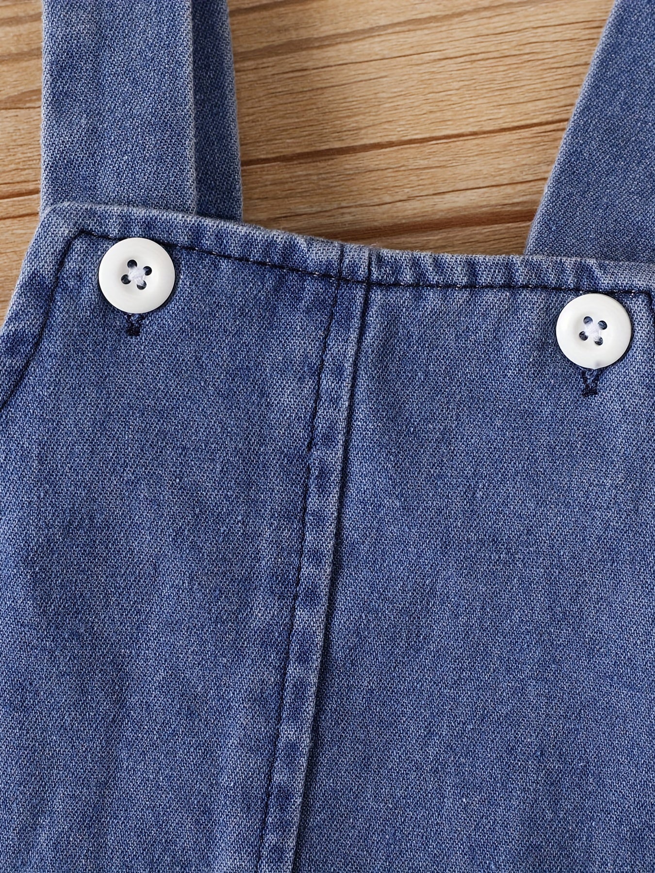 Baby Girls Denim Suspender Skirt Set for Spring and Autumn