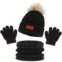 3pc Baby Hat Scarf Gloves Set for Autumn Winter