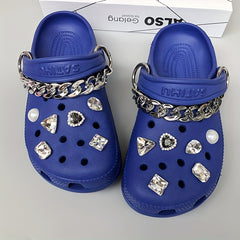 Rhinestone & Chain Shoe Charms for DIY Clogs - Shoe Accessories