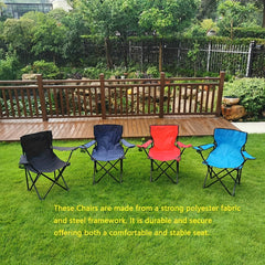 Outdoor Lightweight Folding Chair with Cup Holder & Carrying Bag