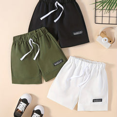 3pcs Boys Letter Print Shorts Creative Quick-dry Summer Outdoor