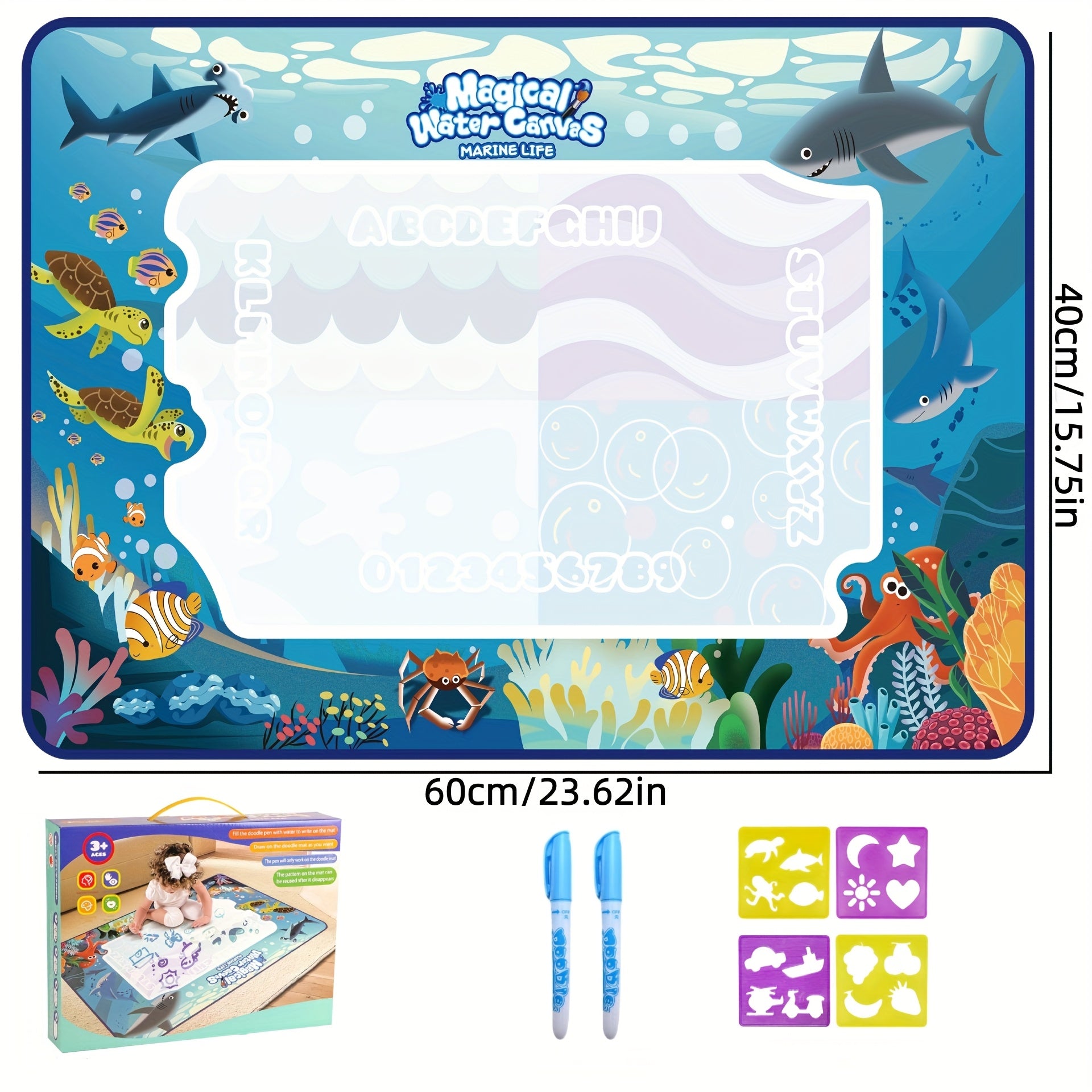 Magic Watercolor Canvas Mat Non Toxic Washable Kids Art Pad