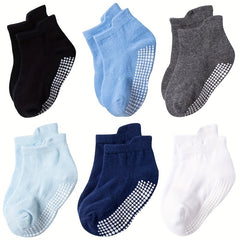 6Pairs Baby Cotton Non slip Ankle Socks For Spring Summer Autumn