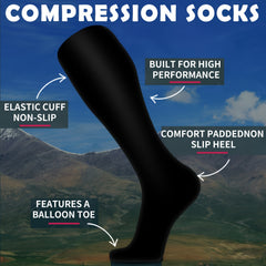 Compression Socks for Women & Men 15-20 mmHg Knee High Stockings