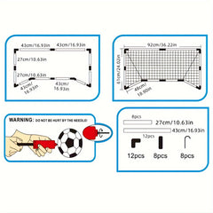 2pcs Plastic Soccer Goal Portable Backyard Training Soccer Goal