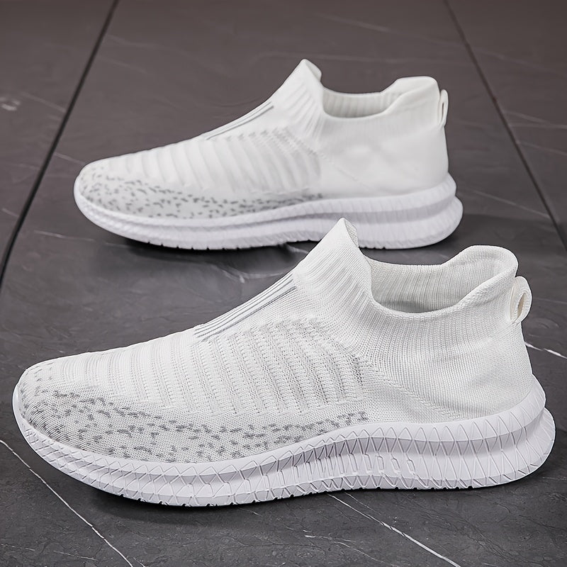 Women's Striped Mesh Slip-On Sneakers for Outdoor Activities