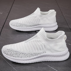 Women's Striped Mesh Slip-On Sneakers for Outdoor Activities