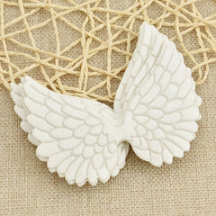 10pcs Angel Wings Patches Stamping Fabric Embossed PVC Glitter Applique DIY