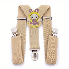 Beige Pink Children's Y-Shaped Cartoon Suspender Harness