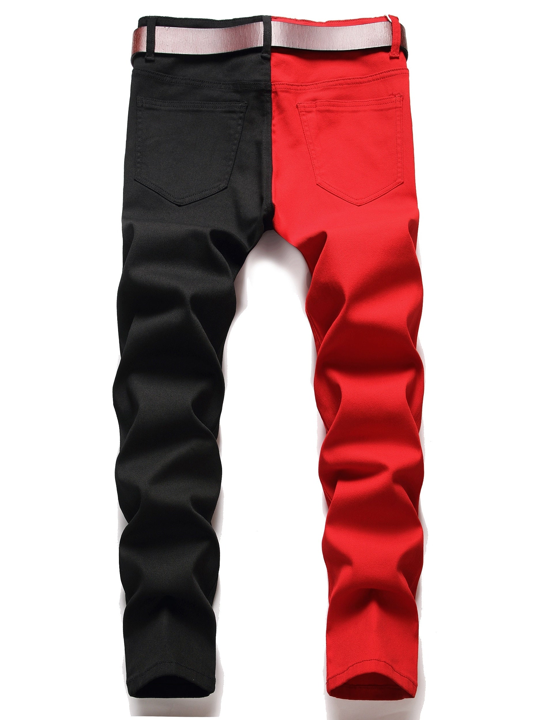 Men's Slim Fit Block Jeans Casual Stretch Street Style All Seasons