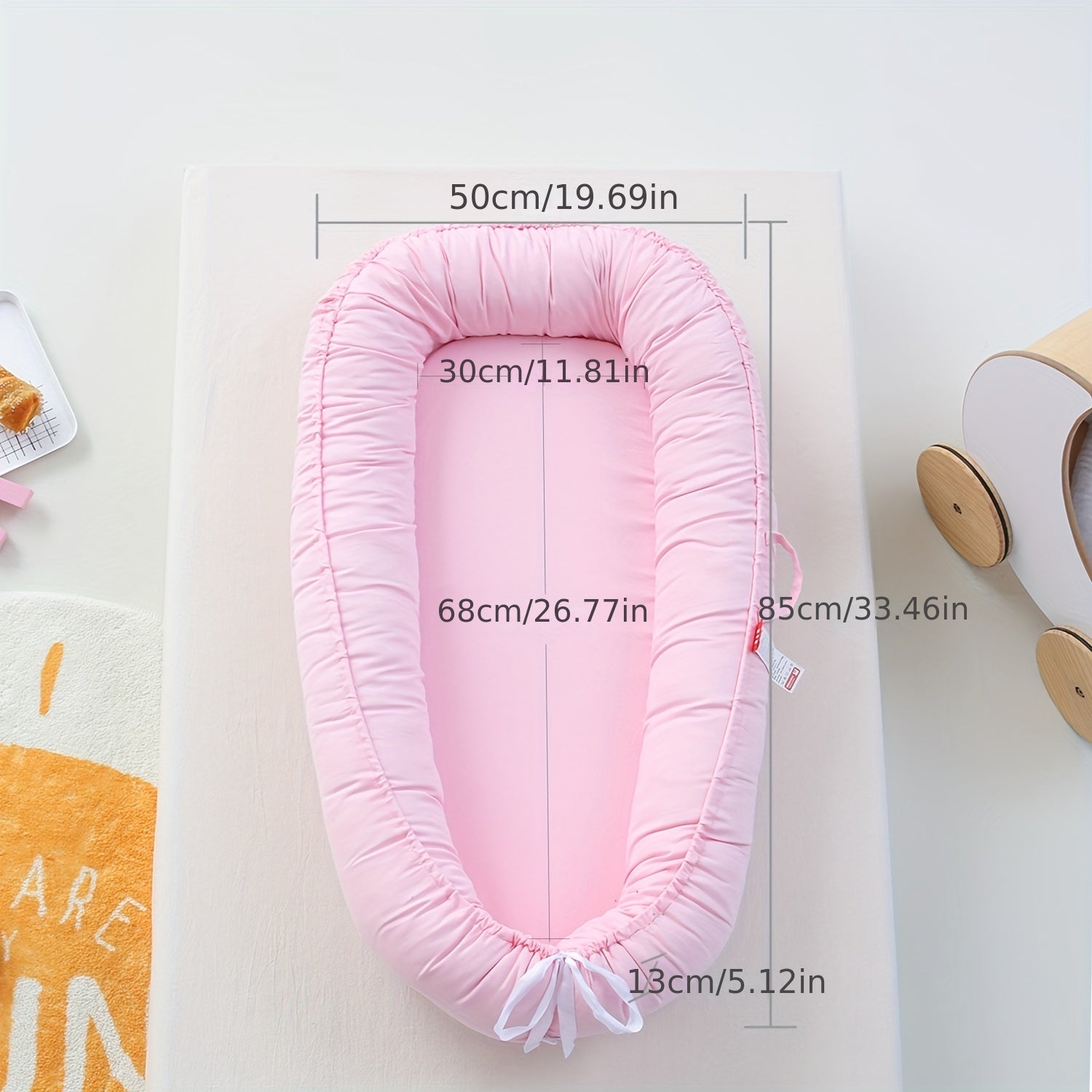 Cotton Solid Foldable Baby Nest Portable Crib Middle Bed Bionic Full