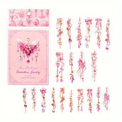 20sheets Ice Crystal Laser Golden Jewelry PET Sticker Set